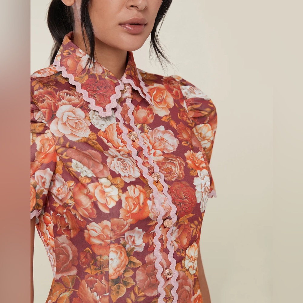 NWT Rachel Parcell Scallop Shirt Dress - Picture 2 of 4